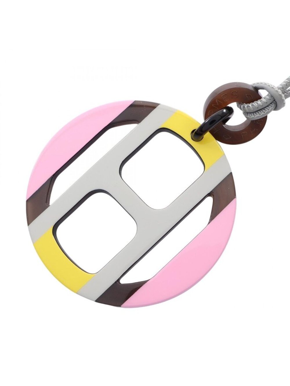 Hermes Necklace H Equipe Yellow Pink Purple